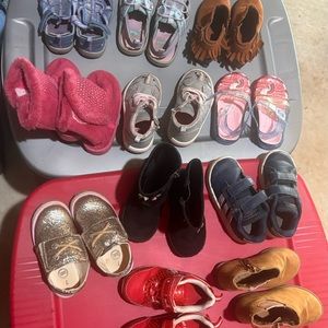 Large lot of toddler girls shoes